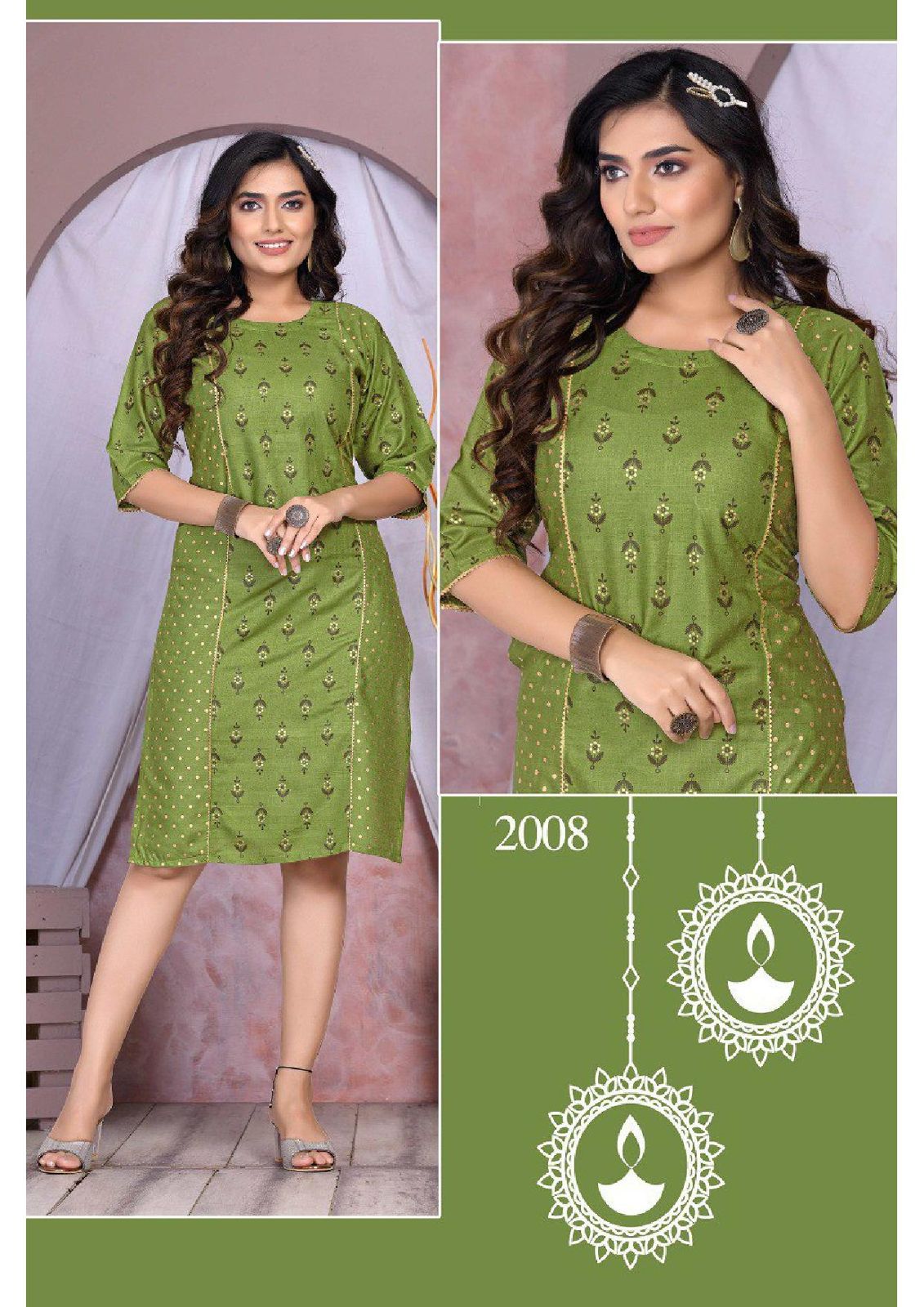 Golden Hi Class Wholesale Kurti Heavy Rayon With Foil Print Collection 